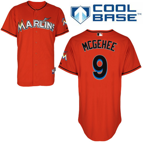 Casey McGehee #9 MLB Jersey-Miami Marlins Men's Authentic Alternate 1 Orange Cool Base Baseball Jersey